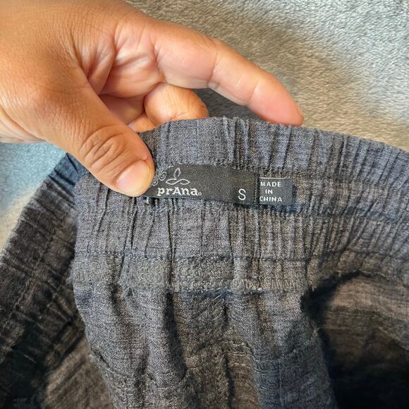 prAna Mantra Joggers Hemp Woven Sz Small Blue UPF 50+ Coal Gray Gorpcore Hiking - Picture 7 of 9